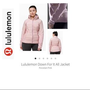 Lululemon Down For It All Jacket. Porcelain Pink. Size 12.